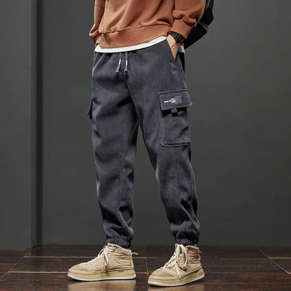 Elastic Waist Casual Pants - Men's Jogging Stretch Straight Drawstring Harem Trousers - ZOOMNSTORE