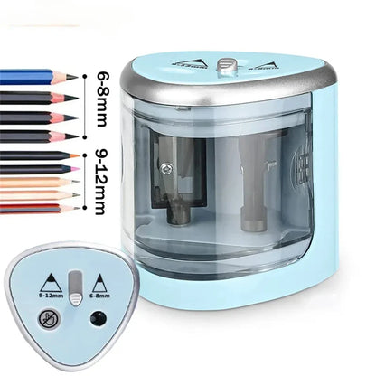 New Two-hole Electric Automatic Pencil Sharpener Switch Pencil Sharpener Home Office School Supplies Stationery Art - ZOOMNSTORE
