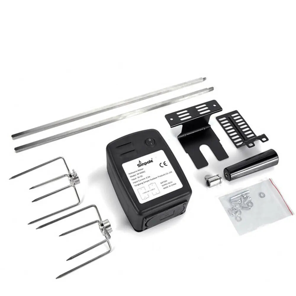 Electric BBQ Grill Rotisserie for Gas Grill – 360° Rotation Outdoor Grilling Kit - ZOOMNSTORE