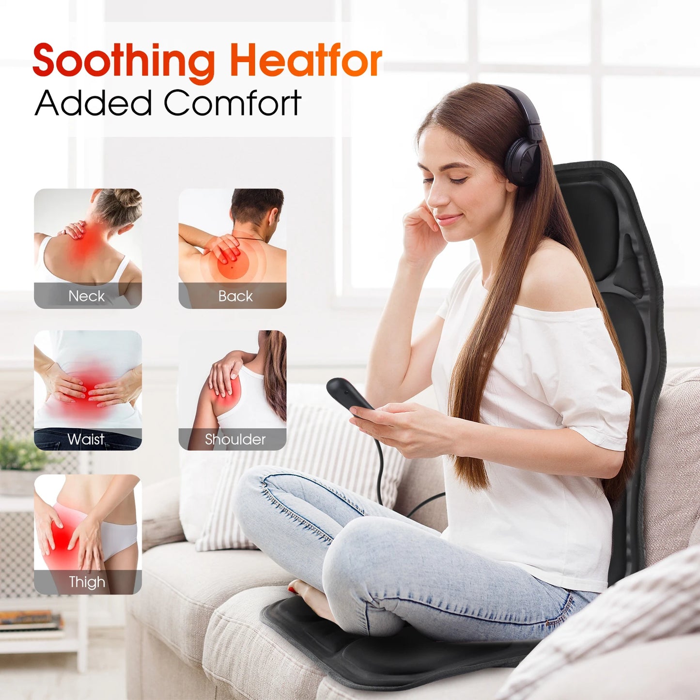 Electric Back Massager | Infrared Massage Cushion - Full Body Massager with Heating - ZOOMNSTORE