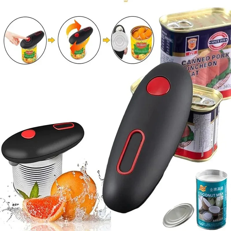 One Touch Can Opener Electric Can Opener Electric Can Opener Automatic Jar Bottle Machine Portable Kitchen Opening Opener Tool - ZOOMNSTORE