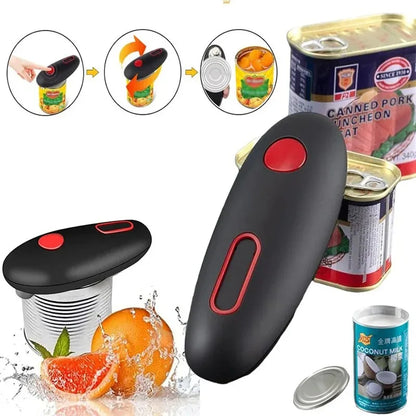 One Touch Can Opener Electric Can Opener Electric Can Opener Automatic Jar Bottle Machine Portable Kitchen Opening Opener Tool - ZOOMNSTORE