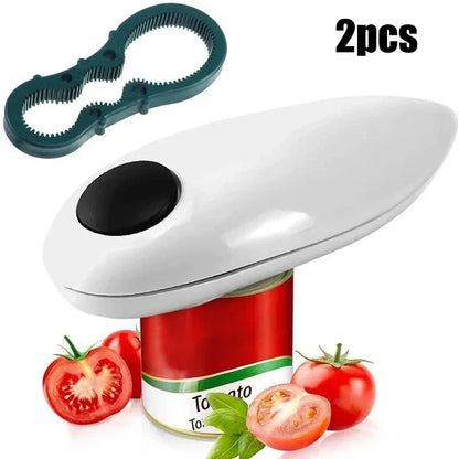 One Touch Can Opener Electric Can Opener Electric Can Opener Automatic Jar Bottle Machine Portable Kitchen Opening Opener Tool - ZOOMNSTORE