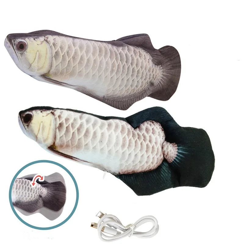 Electric Cat Toy - Interactive Floppy Fish USB Charger | Realistic Cat Chew Plaything - ZOOMNSTORE