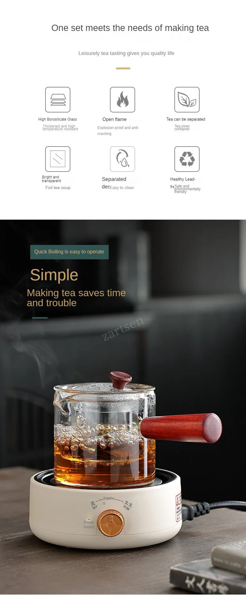 Mini Electric Ceramic Infrared Heater - Countertop Coffee and Water Boiler Induction Cooker - ZOOMNSTORE