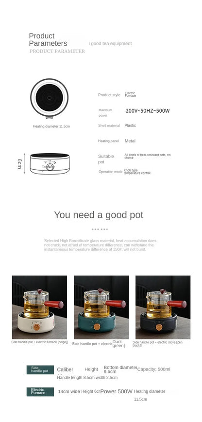 Mini Electric Ceramic Infrared Heater - Countertop Coffee and Water Boiler Induction Cooker - ZOOMNSTORE