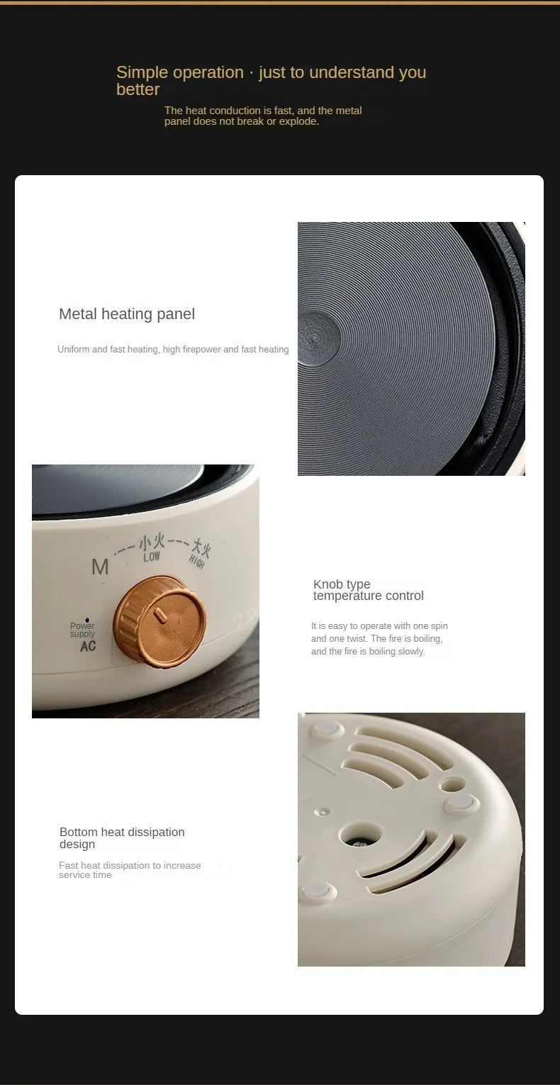 Mini Electric Ceramic Infrared Heater - Countertop Coffee and Water Boiler Induction Cooker - ZOOMNSTORE