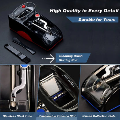 Electric Cigarette Rolling Machine - Automatic Tobacco Winder & Raw Grass Injector - ZOOMNSTORE