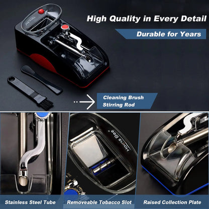 Electric Cigarette Rolling Machine - Automatic Tobacco Winder & Raw Grass Injector - ZOOMNSTORE