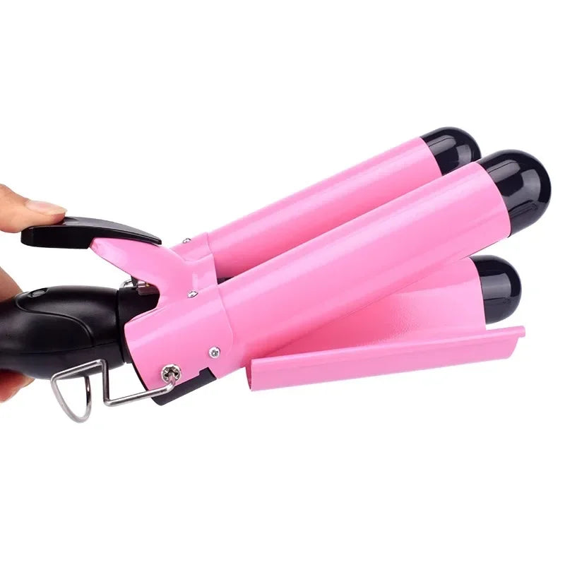 Electric Curling Stick - Korean Style Three Tube Curler | Ceramic Hair Wave Iron - ZOOMNSTORE