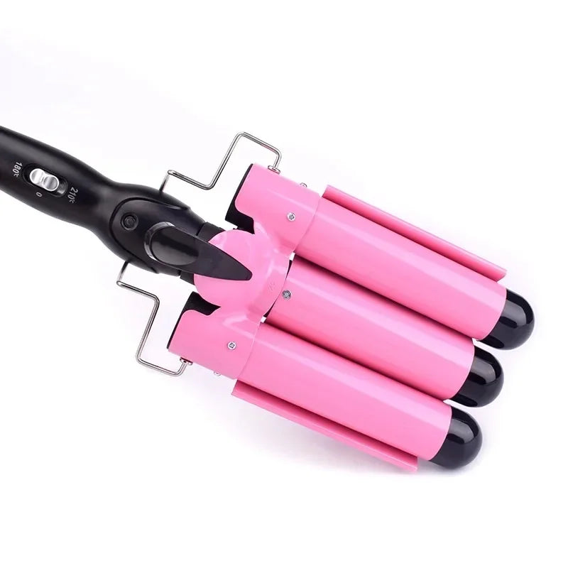 Electric Curling Stick - Korean Style Three Tube Curler | Ceramic Hair Wave Iron - ZOOMNSTORE