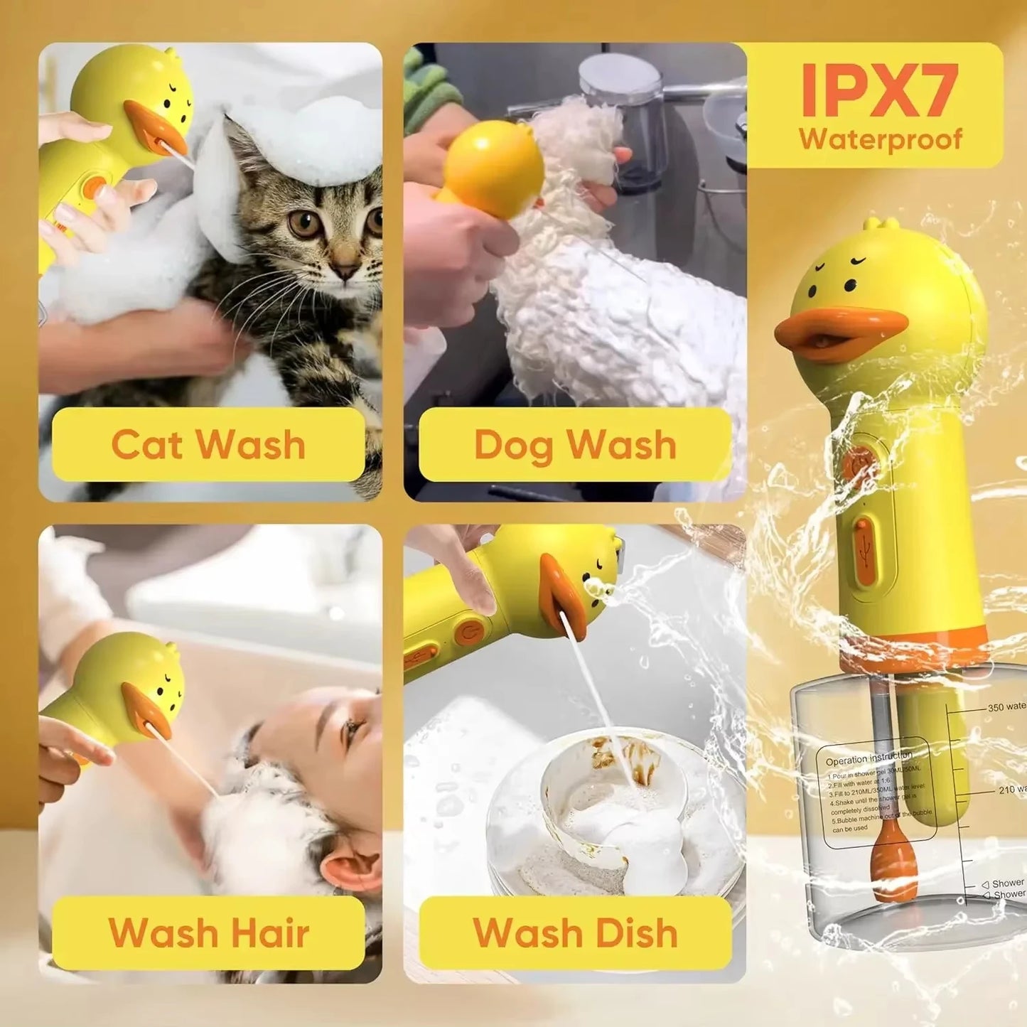 Electric Dog Shampoo Dispenser - Foaming Pet Shampoo Sprayer for Bathing - ZOOMNSTORE