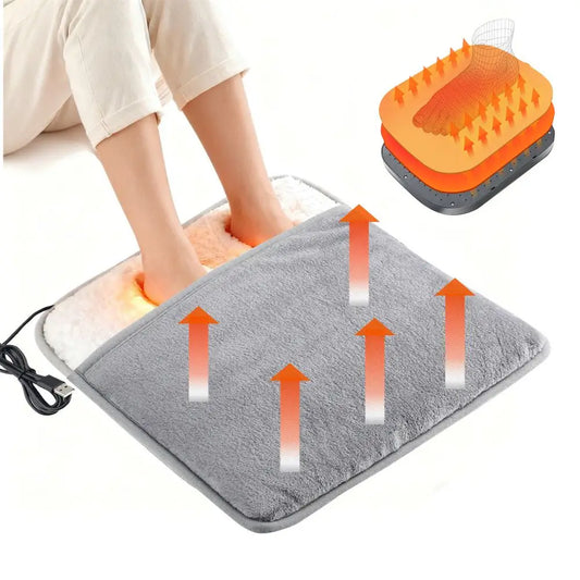 Electric Foot Heating Pad – USB Charging Plush Foot Warmer for Cold Weather Comfort - ZOOMNSTORE