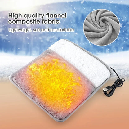 Electric Foot Heating Pad – USB Charging Plush Foot Warmer for Cold Weather Comfort - ZOOMNSTORE