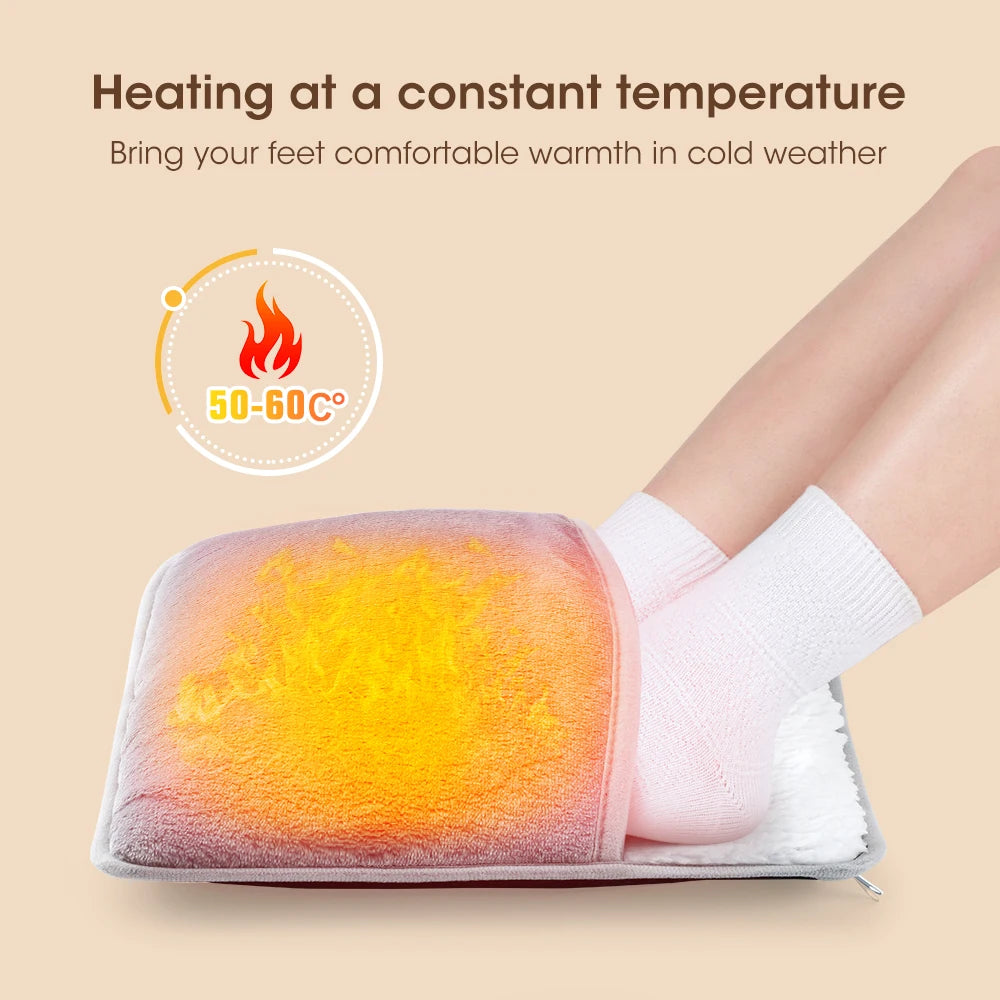 Electric Foot Heating Pad – USB Charging Plush Foot Warmer for Cold Weather Comfort - ZOOMNSTORE