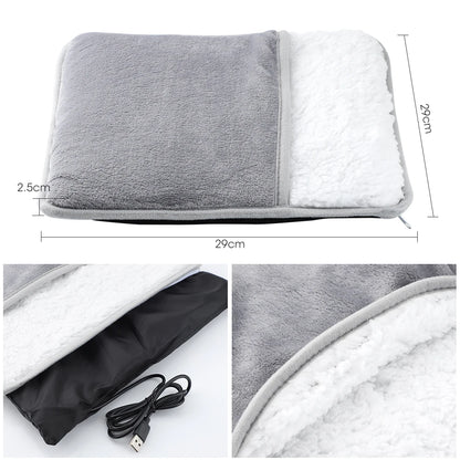 Electric Foot Heating Pad – USB Charging Plush Foot Warmer for Cold Weather Comfort - ZOOMNSTORE
