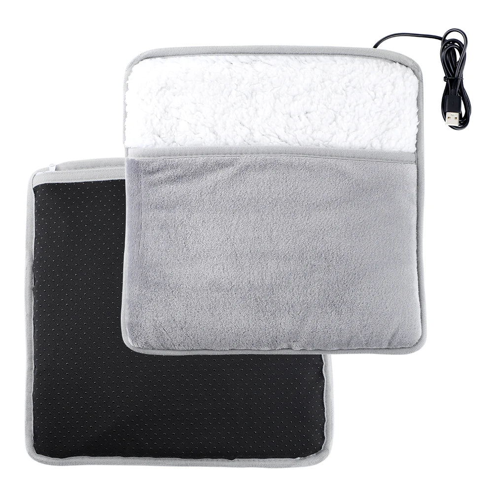 Electric Foot Heating Pad USB Powered Soft Plush Foot Warmer - Washable Mat - ZOOMNSTORE