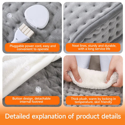 Electric Foot Warmer | 9-Gear Heat Settings, Temperature Control Heater & Washable Soft Plush Foot Heater - ZOOMNSTORE