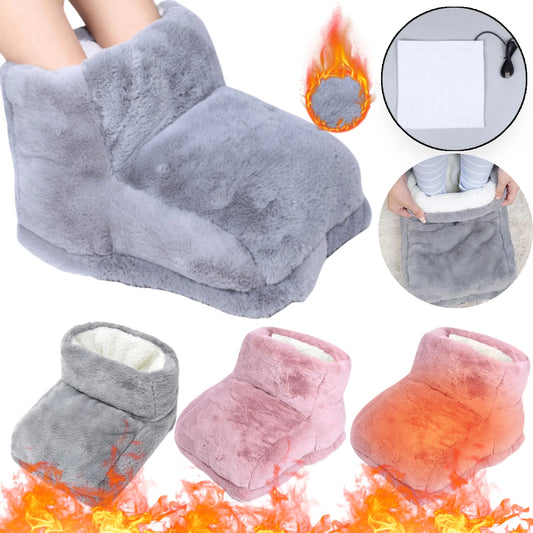 Electric Foot Warmer - USB Heated Foot Slippers | Soft Fleece Cover, Washable Pad - ZOOMNSTORE