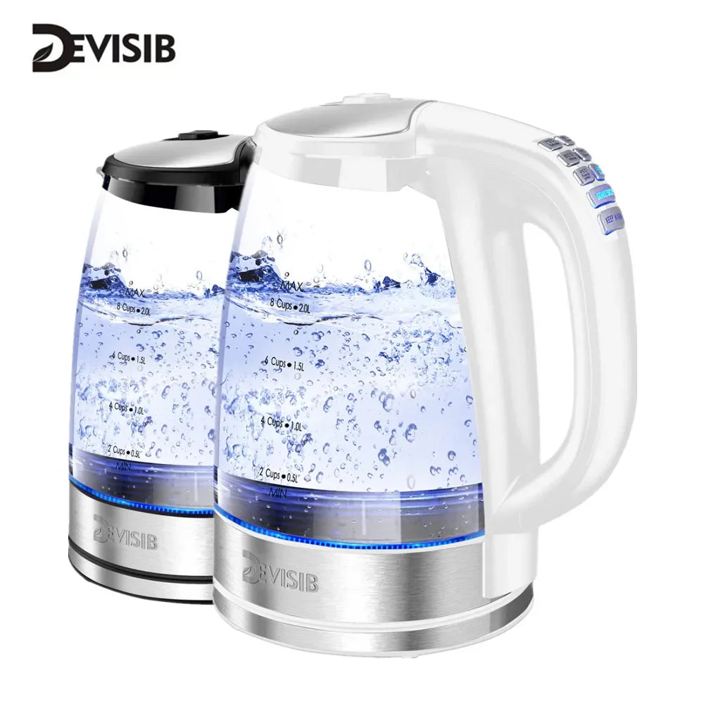 Electric Glass Kettle 2 Liter - Fast Boil, Temperature Control, Keep Warm Function - ZOOMNSTORE