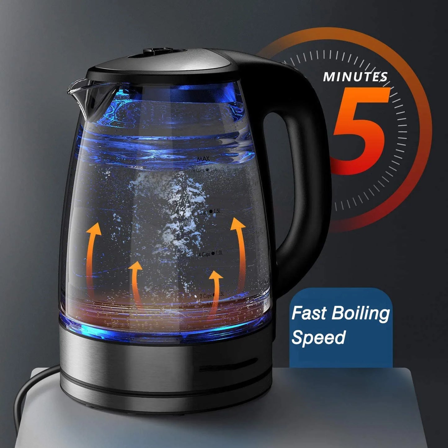 Electric Glass Kettle 2 Liter - Fast Boil, Temperature Control, Keep Warm Function - ZOOMNSTORE