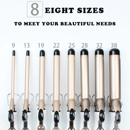 Electric Hair Curler - Professional Curling Iron With Adjustable Heat & Tourmaline Ceramic Wand - ZOOMNSTORE
