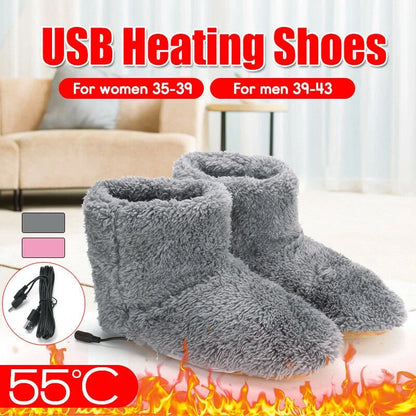 Electric Heated Shoes - USB Heating Shoes with Plush Warming Insoles for Winter Comfort - ZOOMNSTORE