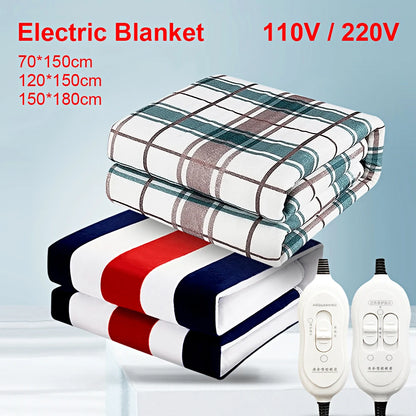 Electric Heating Blanket - Dual Control Thermal Bed Mat With Adjustable Temperature - ZOOMNSTORE