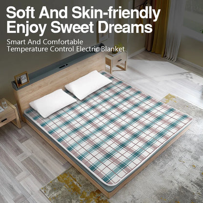 Electric Heating Blanket - Dual Control Thermal Bed Mat With Adjustable Temperature - ZOOMNSTORE