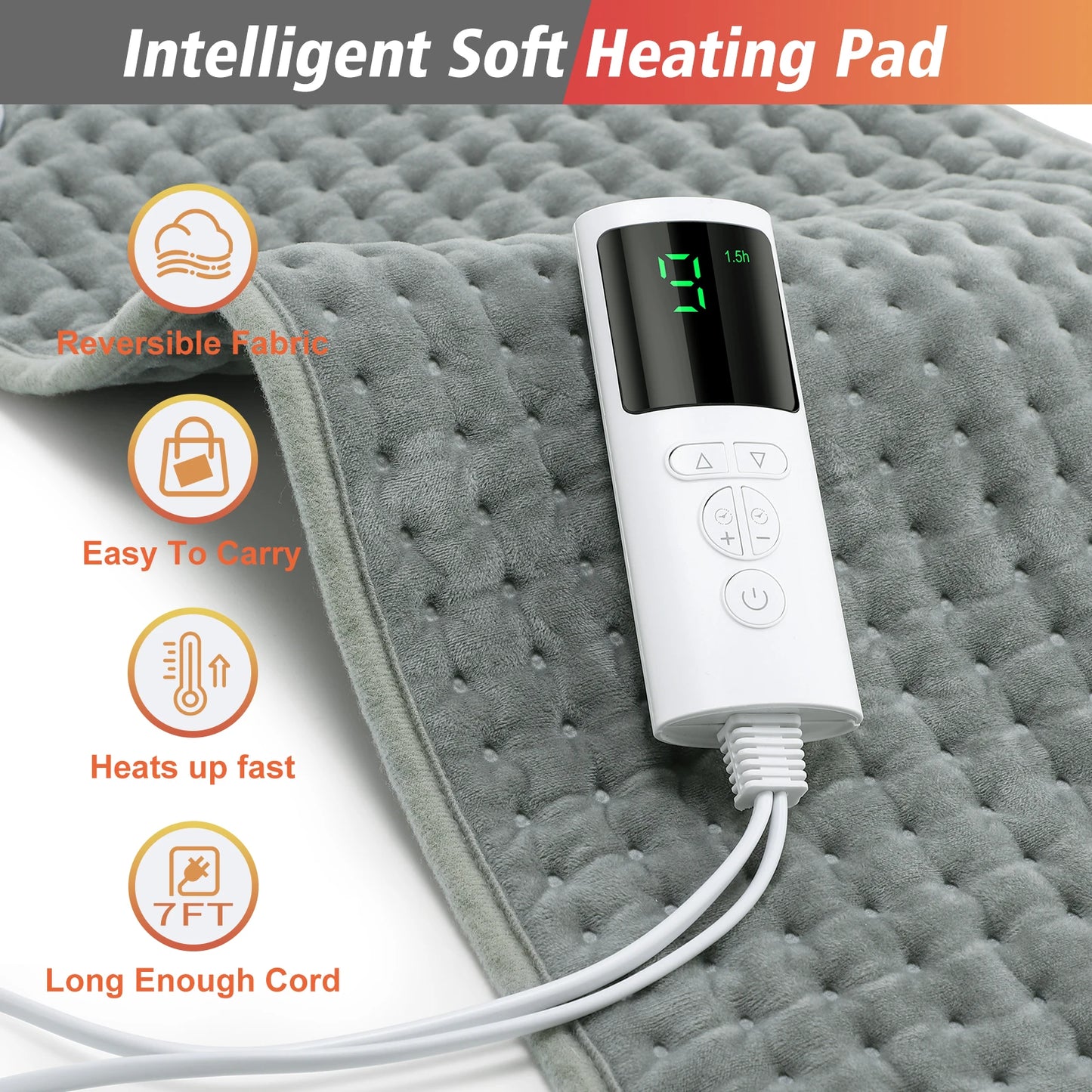 Electric Heating Pad - Adjustable Temperature Pain Relief Heat Pad for Back Neck Shoulder - ZOOMNSTORE