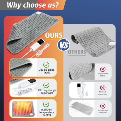 Electric Heating Pad - Adjustable Temperature Pain Relief Heat Pad for Back Neck Shoulder - ZOOMNSTORE