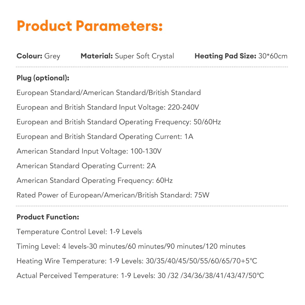 Electric Heating Pad - Adjustable Temperature Pain Relief Heat Pad for Back Neck Shoulder - ZOOMNSTORE