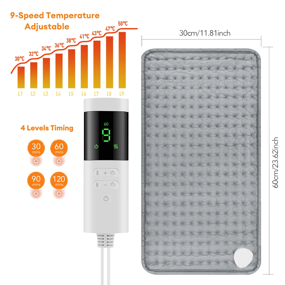 Electric Heating Pad - Adjustable Temperature Pain Relief Heat Pad for Back Neck Shoulder - ZOOMNSTORE