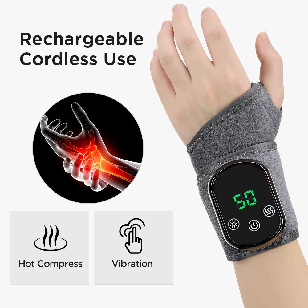 Electric Heating Wrist Brace | Rechargeable Wristband With Hot Compress & Thermal Wrist Support - ZOOMNSTORE