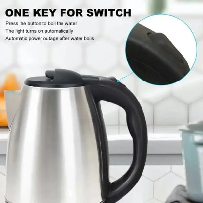 Electric Kettle Stainless Steel 2 Liter - 1500W Fast Boiling Smart Kitchen Appliance - ZOOMNSTORE