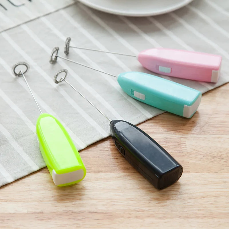 Electric Milk Frother - Battery Powered Handheld Stainless Steel Mini Blender - ZOOMNSTORE