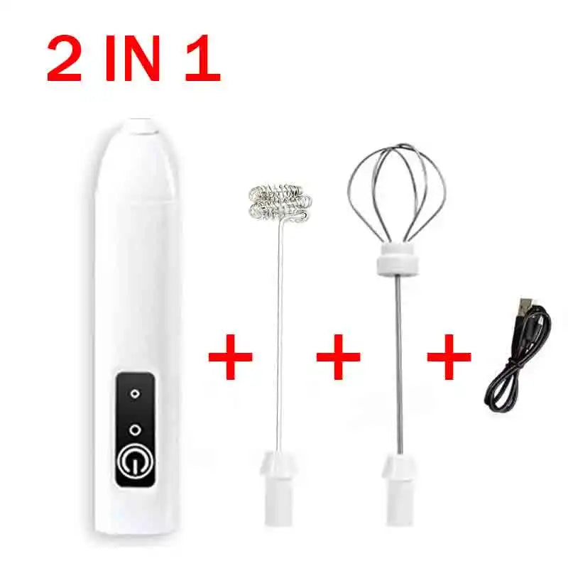 Electric Milk Frother - Coffee Maker Foamer & Egg Beater Tool | Handheld Portable Blender Mixer - ZOOMNSTORE