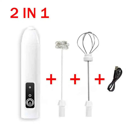 Electric Milk Frother - Coffee Maker Foamer & Egg Beater Tool | Handheld Portable Blender Mixer - ZOOMNSTORE