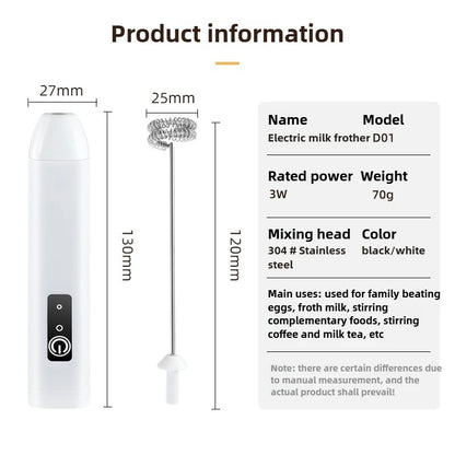 Electric Milk Frother  Handheld Mixer - Portable Coffee Blender Tool - ZOOMNSTORE
