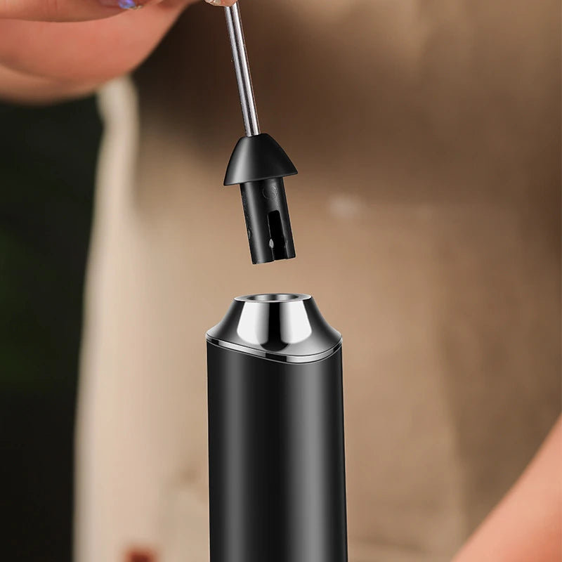 Electric Milk Frother - Mini Handheld Wireless USB Rechargeable Milk Whisk - ZOOMNSTORE