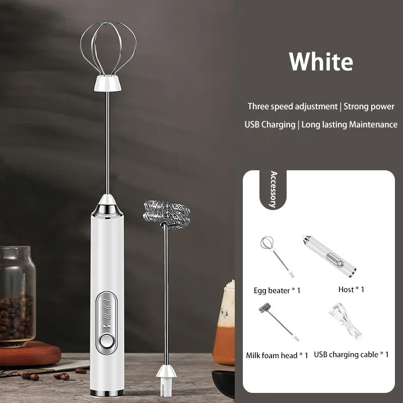 Electric Milk Frother - Mini Handheld Wireless USB Rechargeable Milk Whisk - ZOOMNSTORE