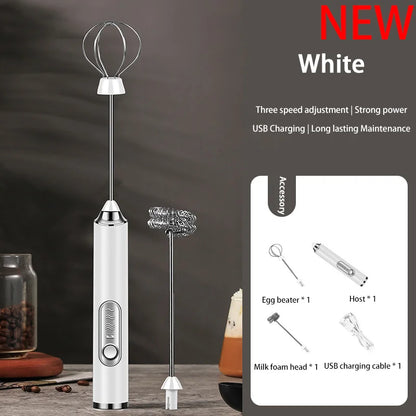Electric Milk Frother - Mini Handheld Wireless USB Rechargeable Milk Whisk - ZOOMNSTORE
