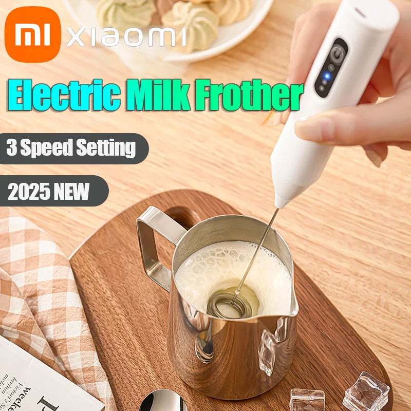 Electric Milk Frother - Mini Handheld Wireless USB Rechargeable Type-C Whisk - ZOOMNSTORE