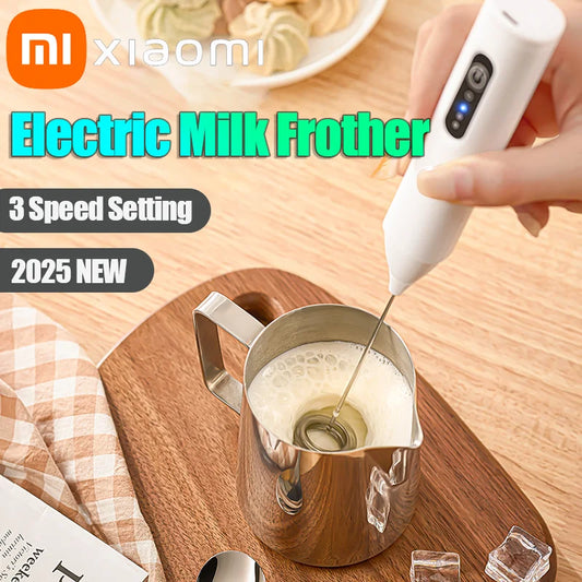 Electric Milk Frother - Mini Handheld Wireless USB Rechargeable Type-C Whisk - ZOOMNSTORE