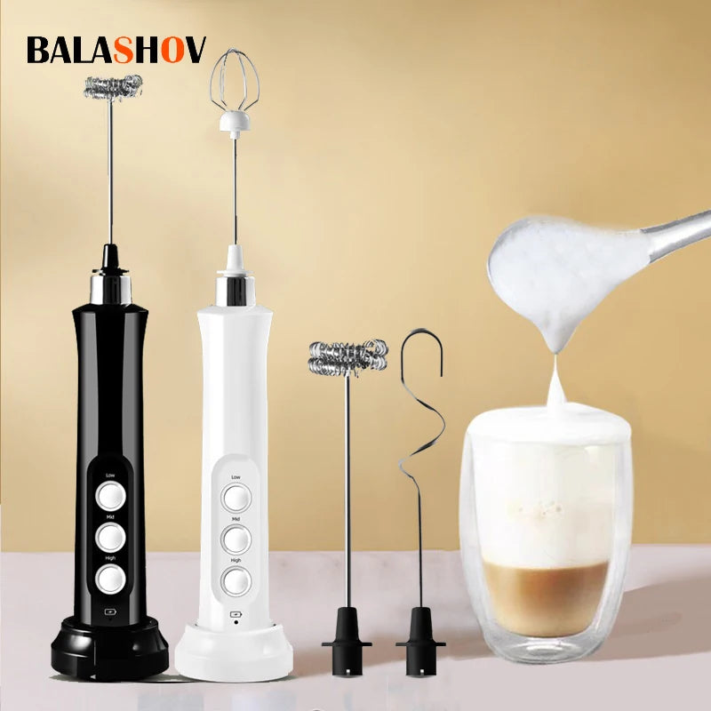 Portable Electric Milk Frother - Handheld Rechargeable Foam Maker  Drink Mixer - ZOOMNSTORE