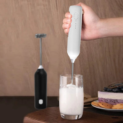 Electric Milk Frother - Rechargeable Stainless Steel Blender 3 Speeds Foam Maker - ZOOMNSTORE