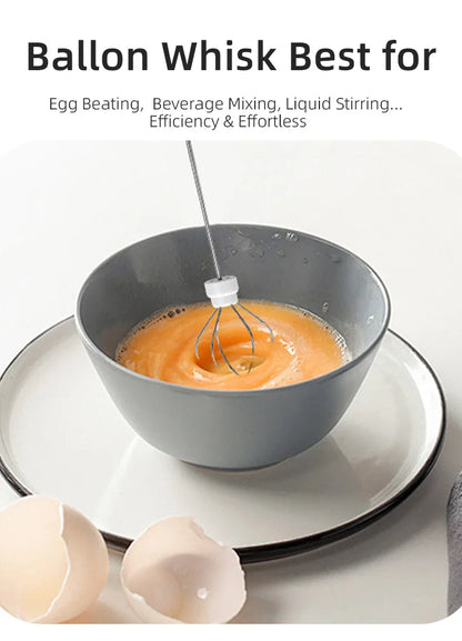 Electric Milk Frother - Rechargeable Stainless Steel Blender 3 Speeds Foam Maker - ZOOMNSTORE