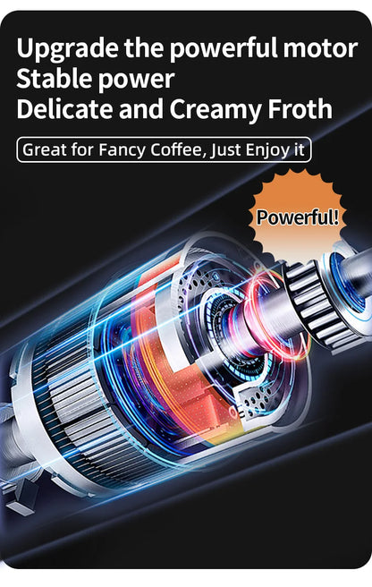 Electric Milk Frother - Rechargeable Stainless Steel Blender 3 Speeds Foam Maker - ZOOMNSTORE