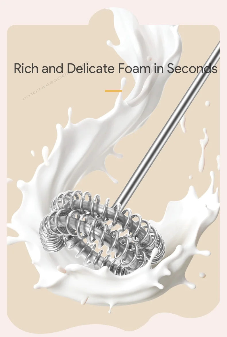 Electric Milk Frother USB Rechargeable 3 Speed Milk Frother Foam Maker Wand - ZOOMNSTORE