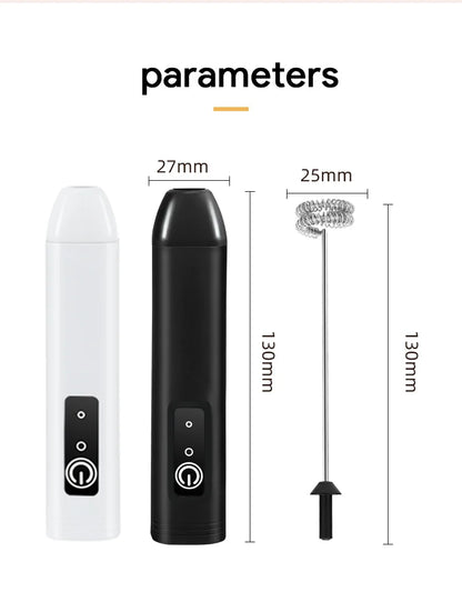 Electric Milk Frother USB Rechargeable 3 Speed Milk Frother Foam Maker Wand - ZOOMNSTORE